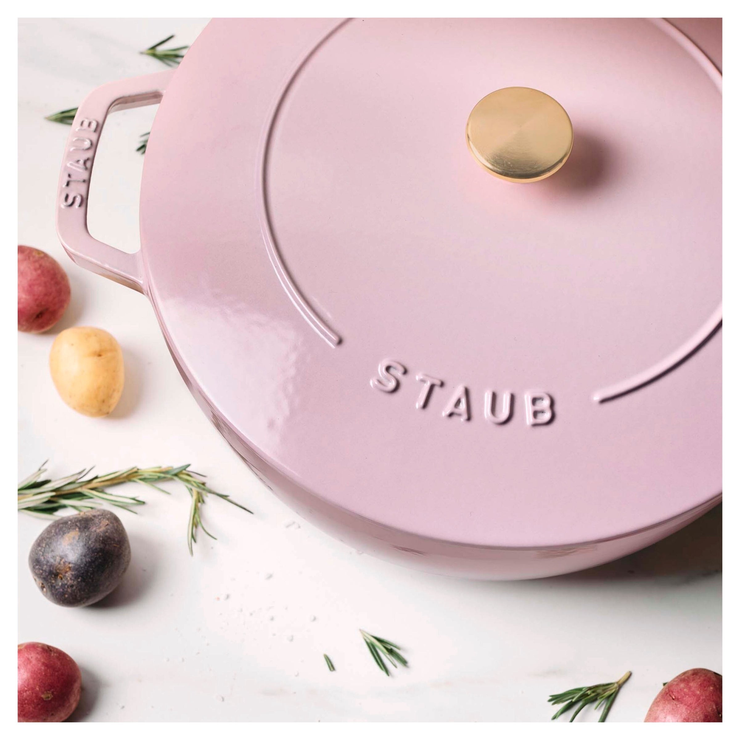 Cocotte ronde en fonte Sorbet Rose - 4,8 L