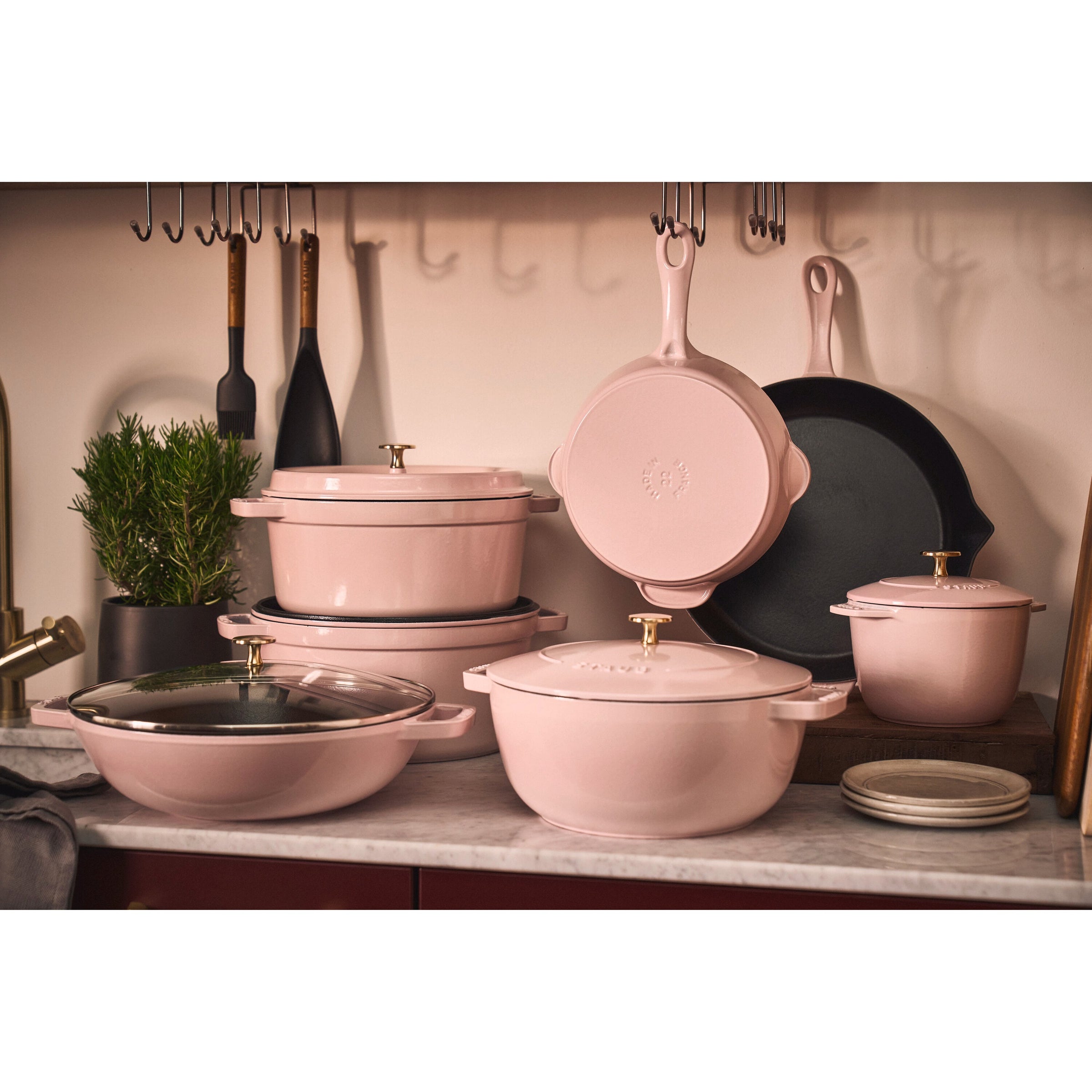 Cocotte ronde en fonte Sorbet Rose - 4,8 L