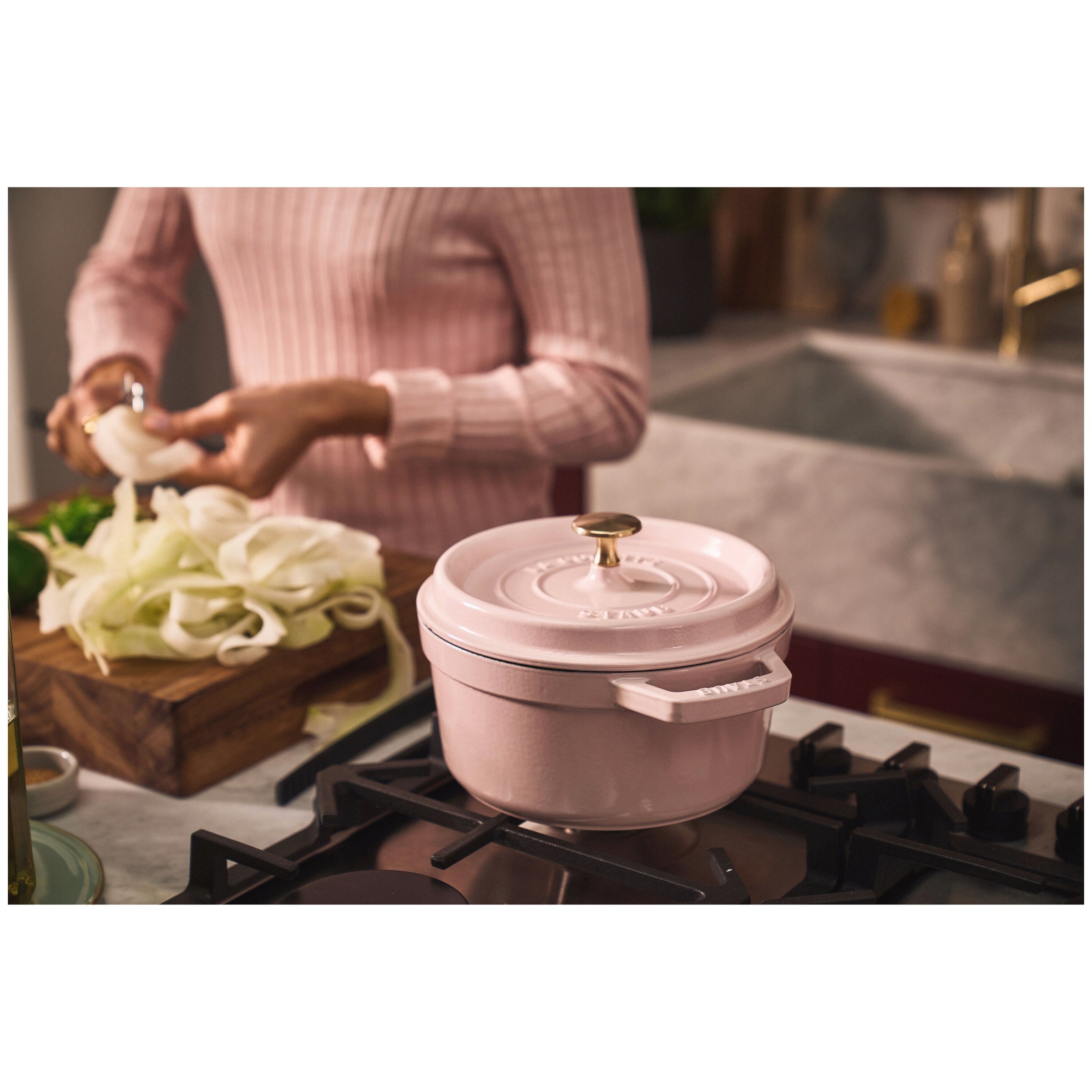 Cocotte redonda de hierro fundido Sorbet Rose - 22 cm / 2,5 L