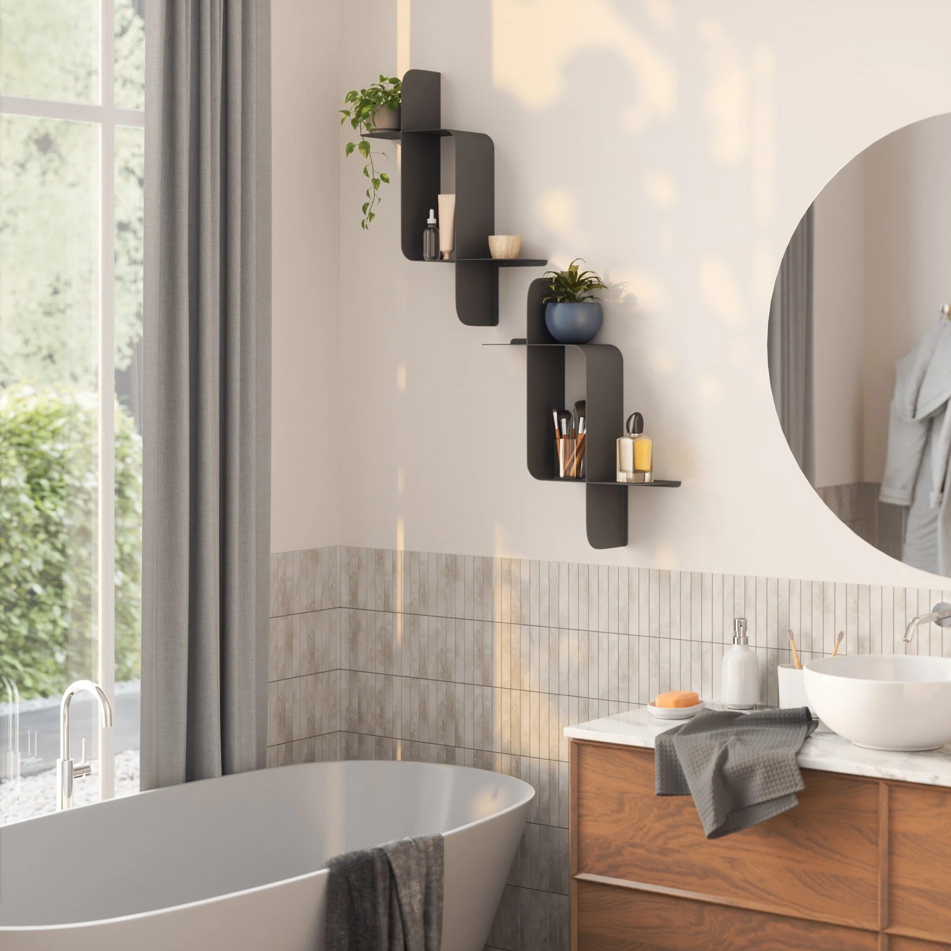 Montage Metal Wall Shelves Set of 2 - Black – Home Décor gift Montreal Villeray Urban Palate