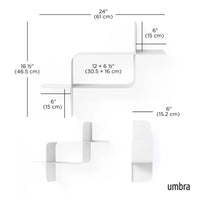 Montage Metal Wall Shelves Set of 2 - White