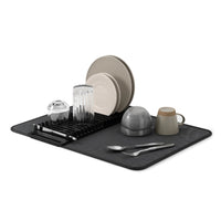 UDry Dish Drying Rack with Mat - Black