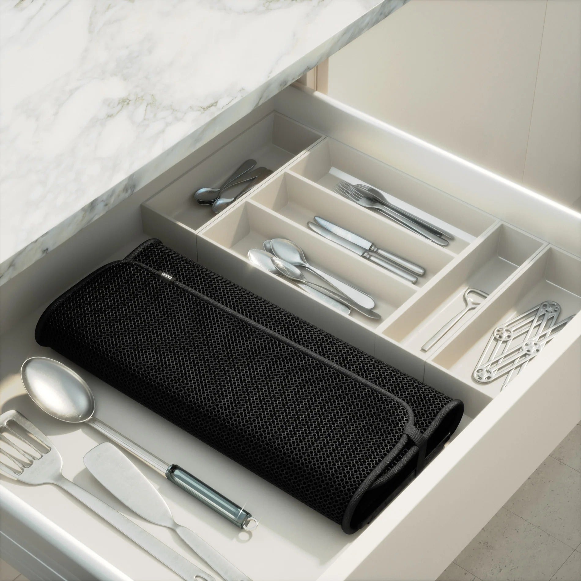 UDry Dish Drying Rack with Mat - Black