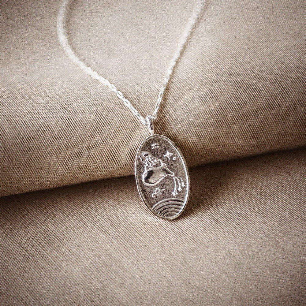 Aquarius Silver Zodiac Necklace