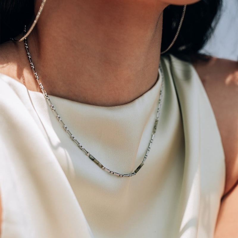 Sofie Silver Chain and Stones Necklace