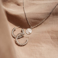 Swear Silver  Pinky Promise Medallion Necklace