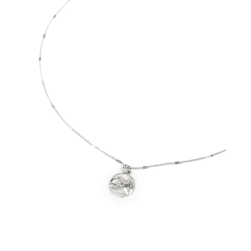 Swear Silver  Pinky Promise Medallion Necklace