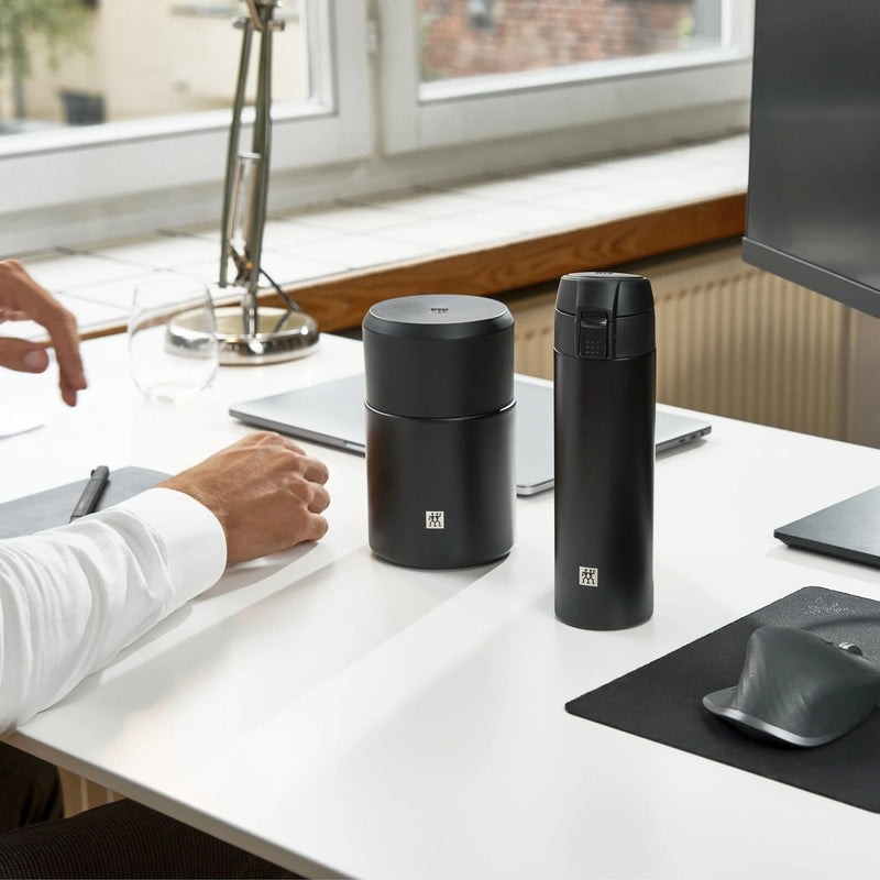 Boîte repas isotherme en acier inoxydable noir 700 ml