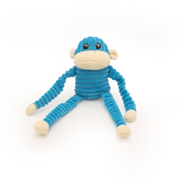 Spencer the Crinkle Monkey 2-Pack Small Rainbow and Blue Dog Toy