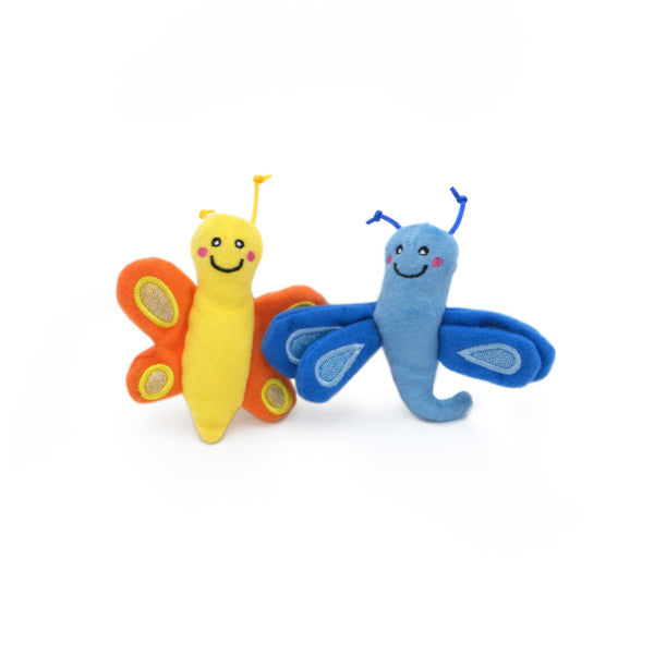 ZippyClaws Paquete de 2 juguetes para gatos con mariposa y libélula
