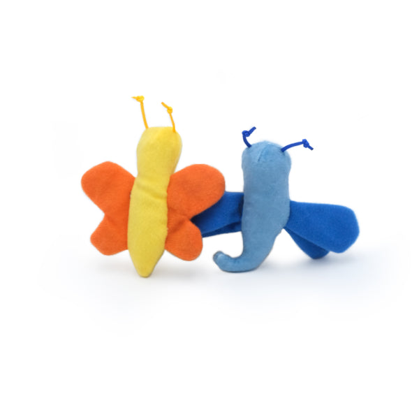 ZippyClaws Paquete de 2 juguetes para gatos con mariposa y libélula
