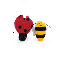ZippyClaws Paquete de 2 juguetes para gatos con mariquita y abeja