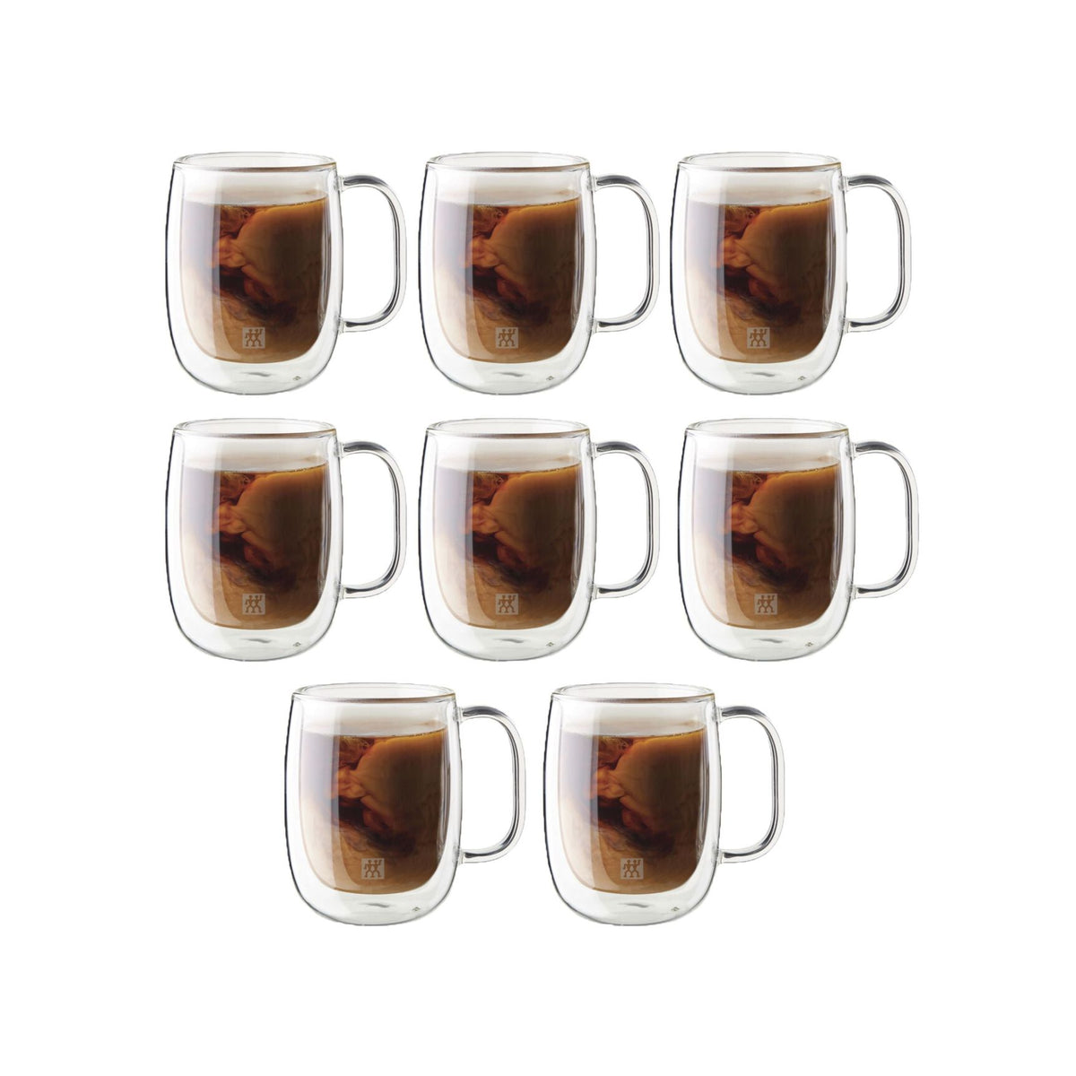 Set of 8 Double-Walled Sorrento Plus Coffee Mugs
