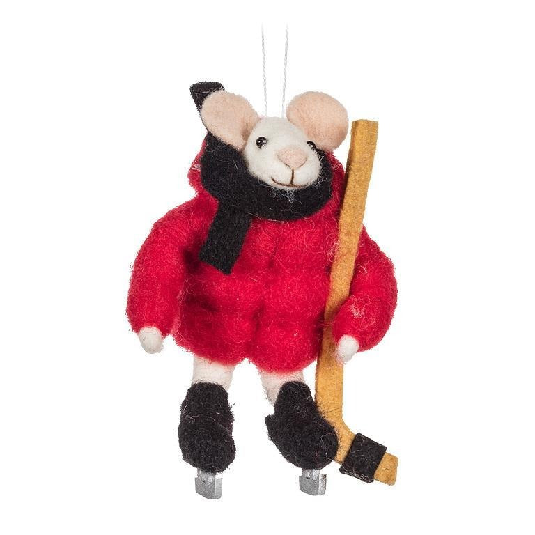 Hockey Mouse Ornament – Holiday Décor gift Montreal Villeray Urban Palate