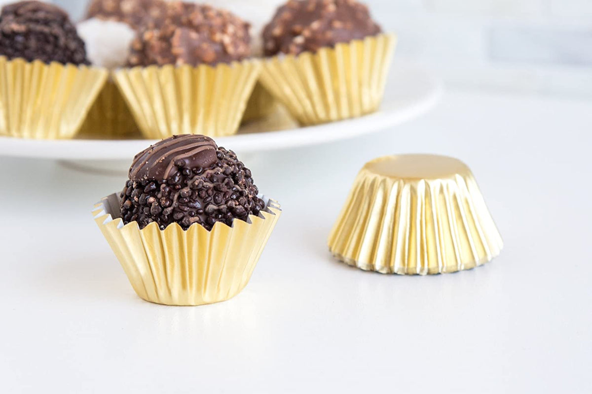 Gold Foil Mini Bake Cups - Pack of 48
