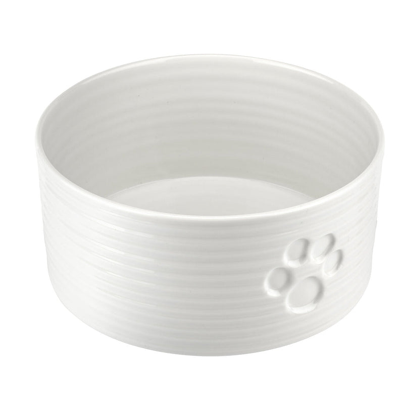 White Porcelain Pet Bowl 7.75"