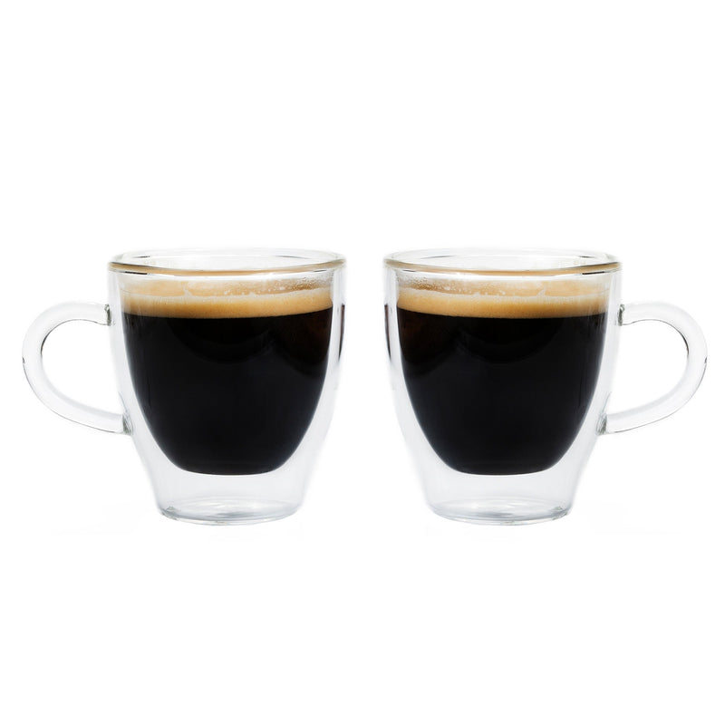 TURIN Double Wall Espresso Glass Cups, Set of 2