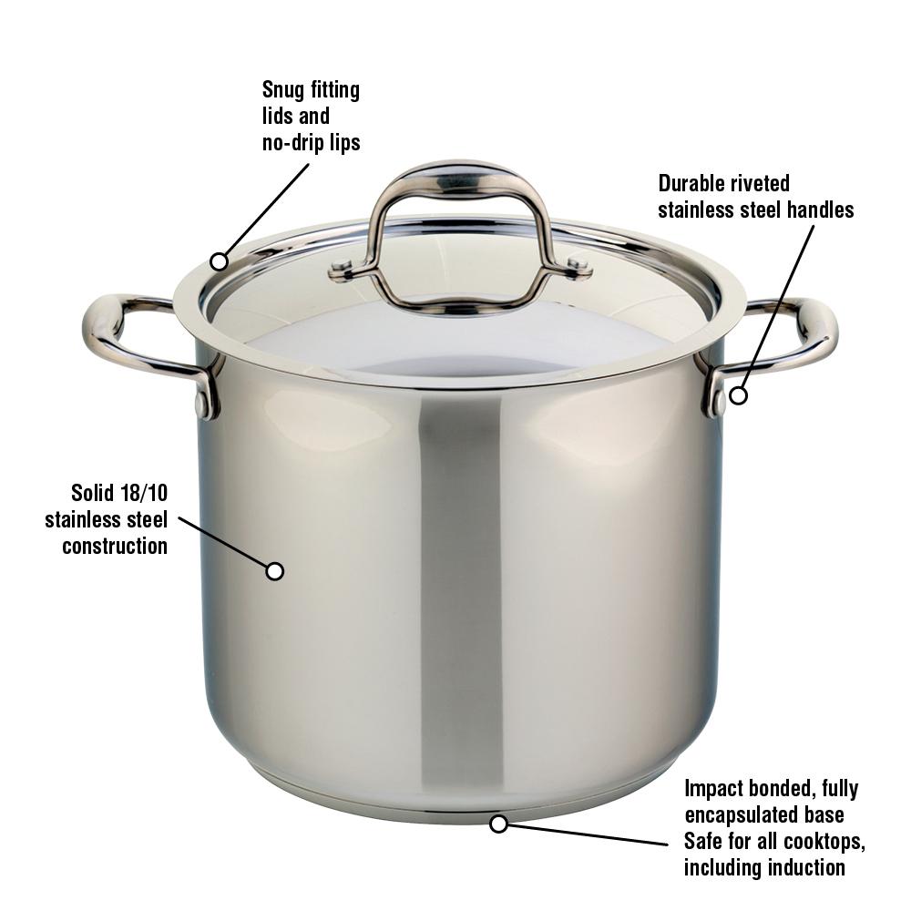Meyer Accolade Stainless Steel 9L Stock Pot with cover, Made in Canada