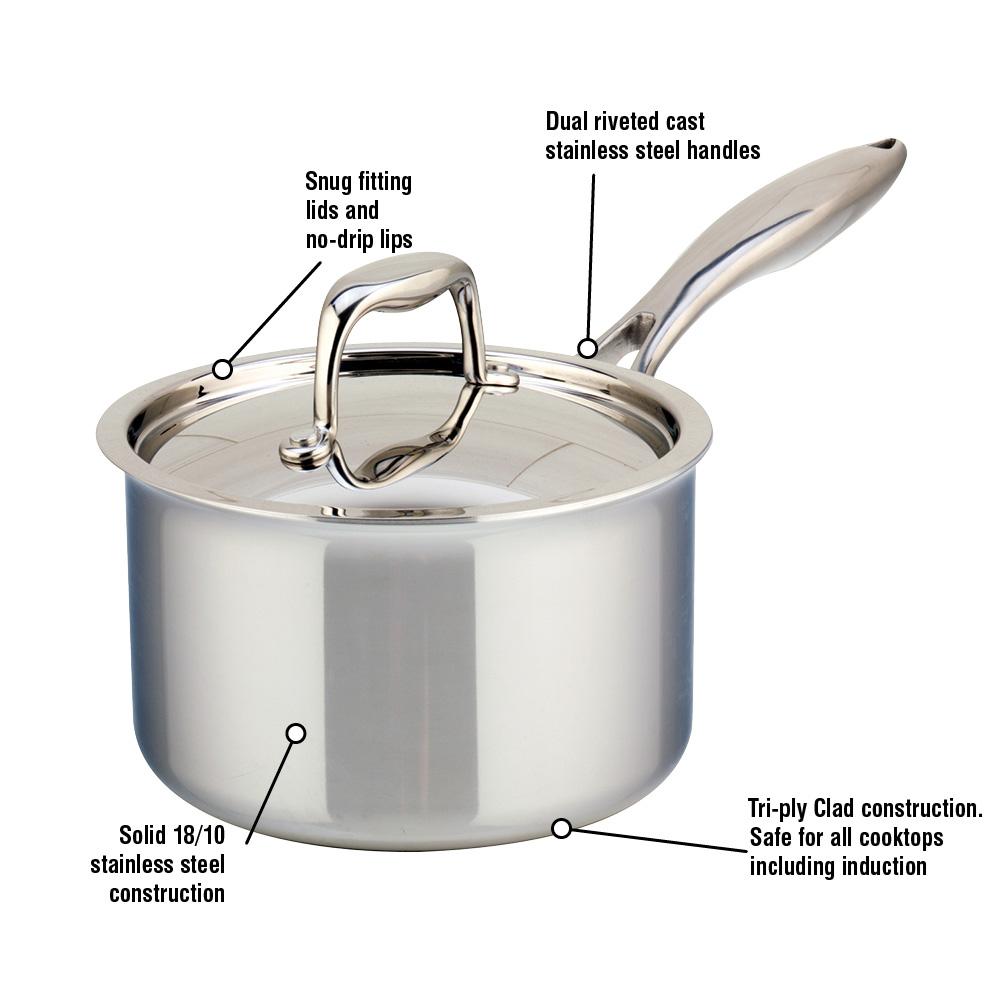 Meyer SuperSteel Tri-Ply Clad Stainless Steel 2L Saucepan with cover, Made in Canada