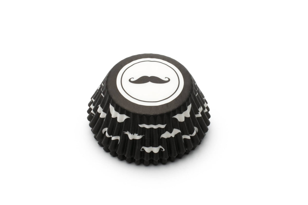 Black Mustache Bake Cups - Pack of 50
