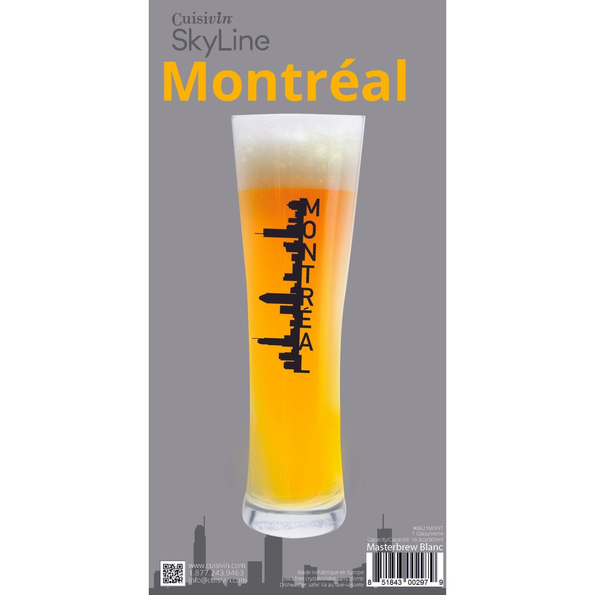 Skyline Montreal Beer Glass Gift Tube